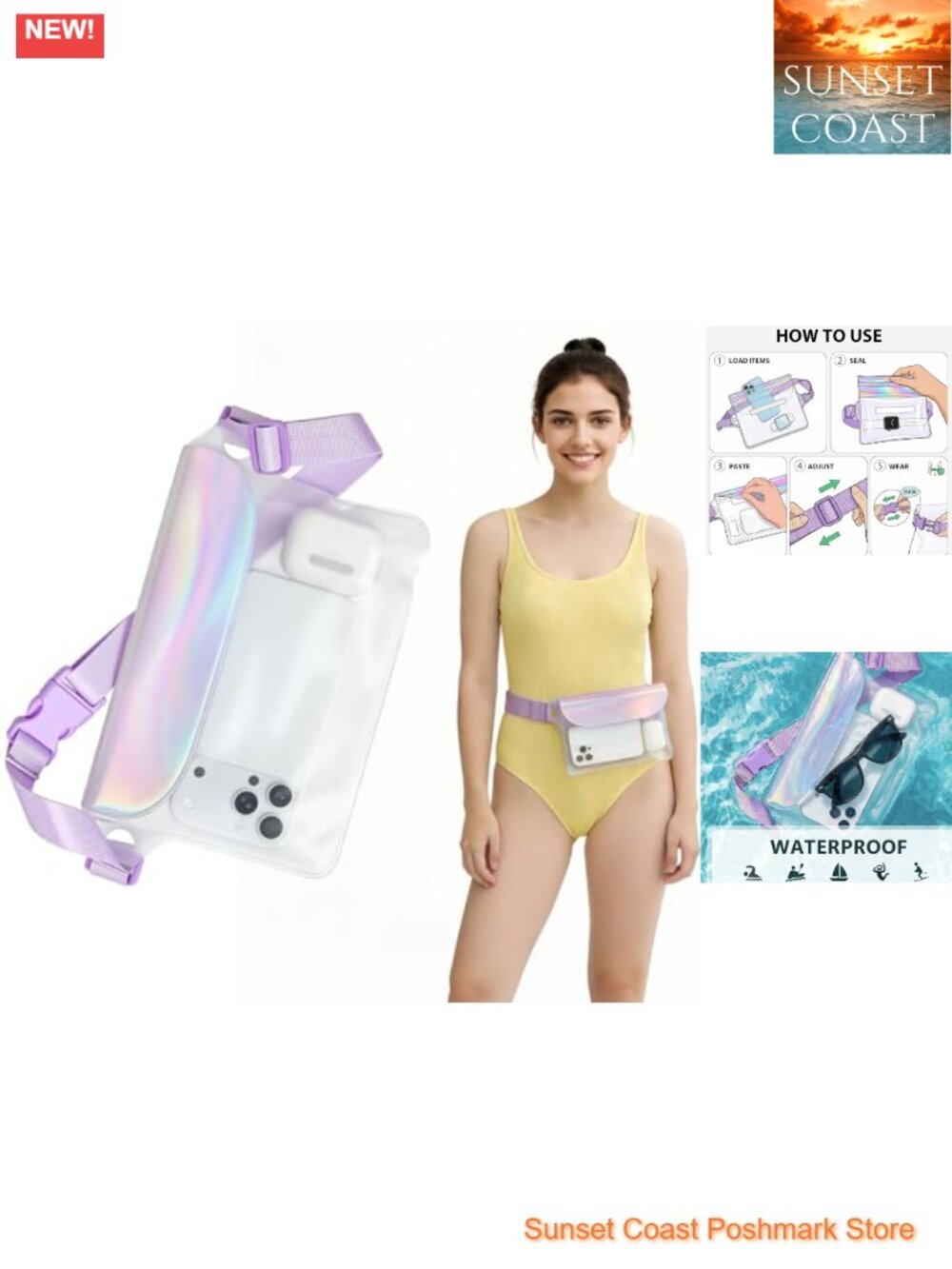 IP68 Waterproof Phone Pouch Case Three-Layer Seal for iPhone 16 Pro Max/15/14,
